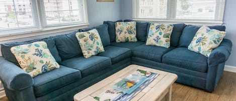 Smart TV, DVD player, books, video library