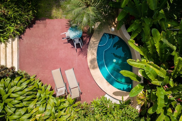 Your beautiful outdoor living space: Plunge pool, terrace, outdoor dining & BBQ.