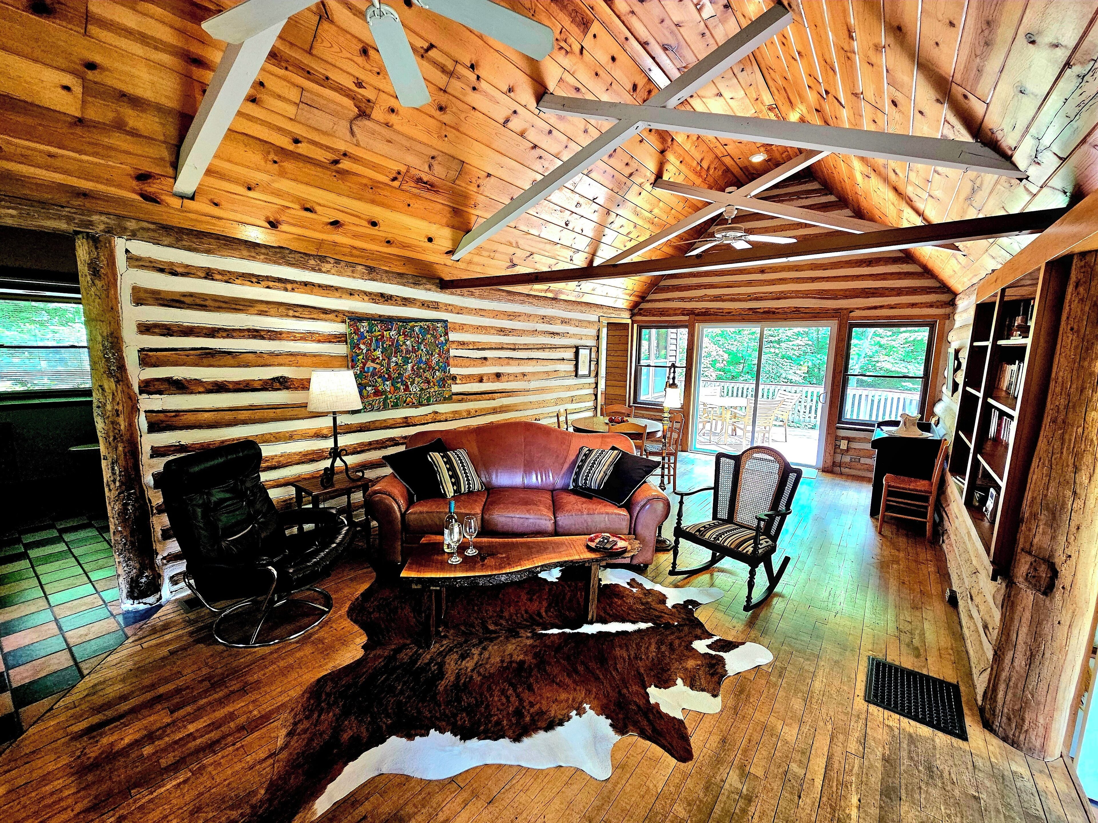 Televisión, chimenea y libros 