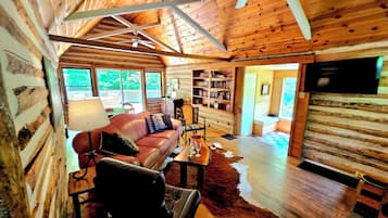 Fernseher, Kamin, Bücher