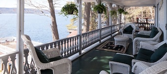 Lake George,Lakefront,Sleeps 20, 3-homes, 8 bedrooms, lakefront deck, boat avail