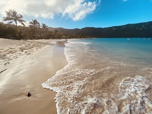 Plage, chaises longues, serviettes de plage