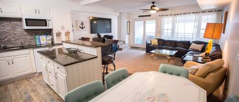 Télévision, cheminée, lecteur de DVD