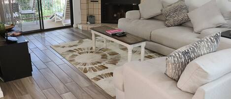 Smart TV, DVD player, video library, stereo