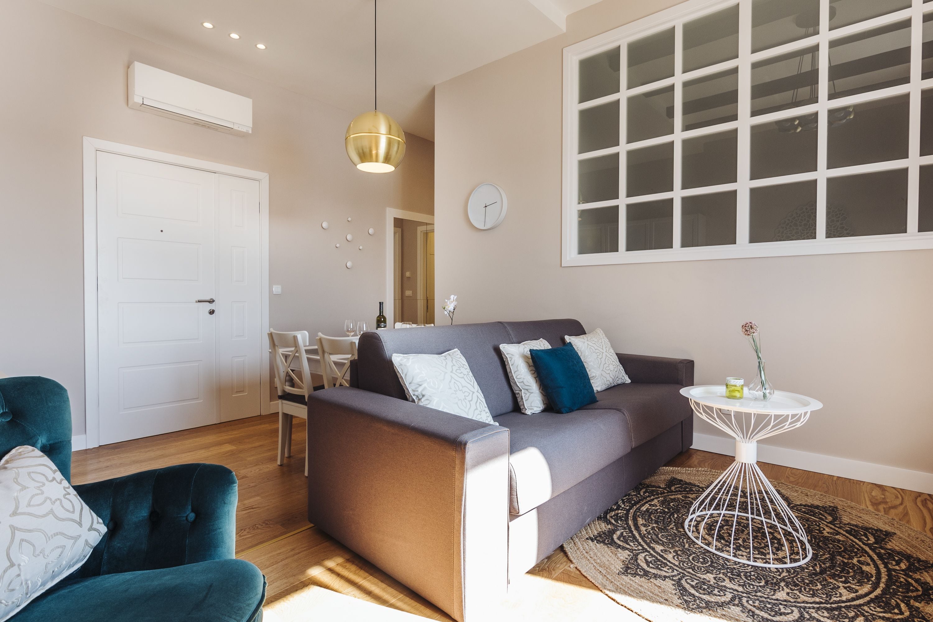 deluxe apartment, 1 king bed with sofa bed, sea view | living area | smart tv, video game console