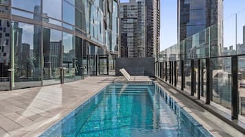 Outdoor pool, pool loungers