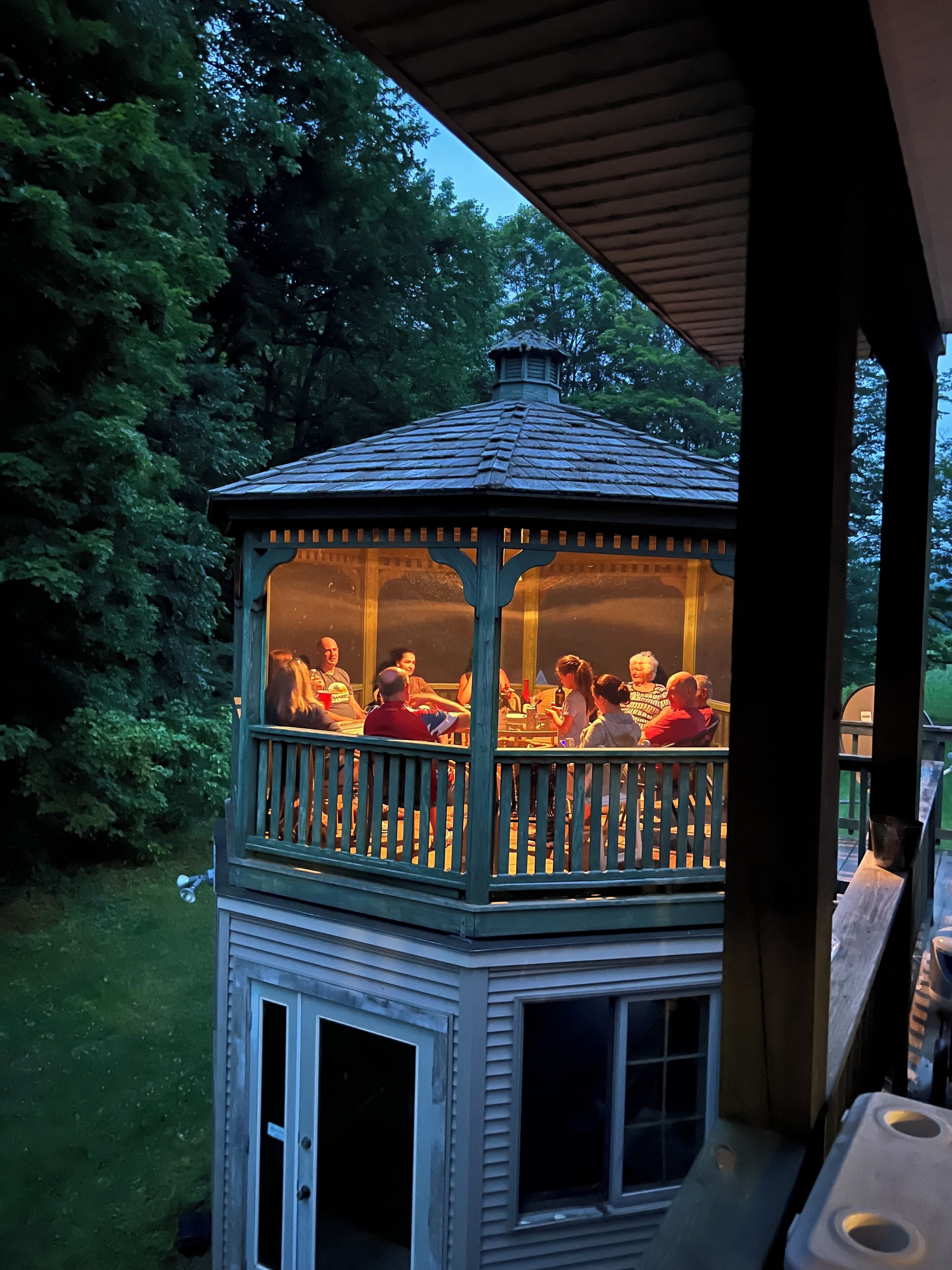 GAZEBO in the Tree Tops for Cocktails before Dinner.
