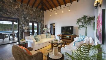 Een smart-tv, een dvd-speler, boeken en een filmbibliotheek