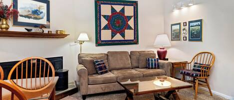 Een televisie, een open haard, een dvd-speler en boeken