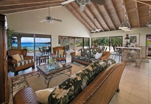 TV, DVD player, books, music library - Adagio Villa BVI - Virgin Gorda Vacation Rental-Mahoe Bay Beachfront 5BR +Pool (Mahoe Bay)