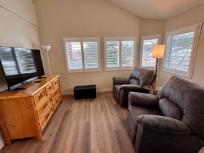 Smart TV, chimenea, videojuegos y reproductor de DVD 