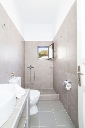 Apartment, Partial Sea View | Bathroom | Shower, free toiletries, hair dryer - Agerino (Naxos)