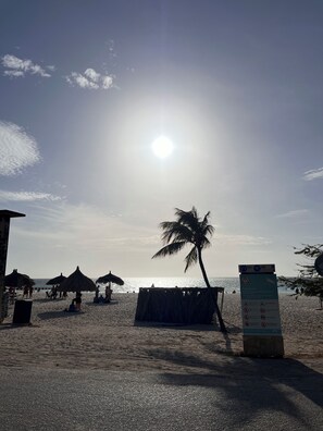 Sun loungers, beach towels