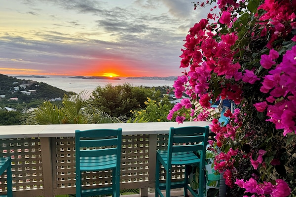 New quartz deck bar with 4 new deck chairs from which to toast sunsets