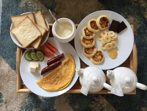 Tägliches nach Wunsch zubereitetes Frühstück (190 UAH pro Person)