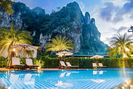 Outdoor pool, open 8:00 AM to 8:00 PM, sun loungers