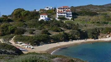 Sun-loungers, beach umbrellas