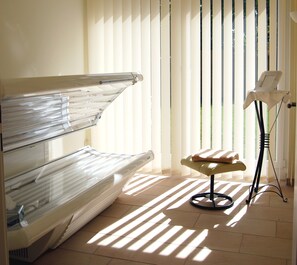 Sauna, steam room, body treatments, body scrubs, facials