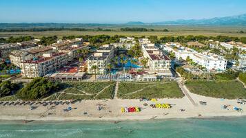 On the beach, white sand