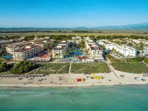 On the beach, white sand