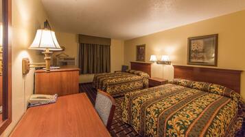Desk, free WiFi, bed sheets