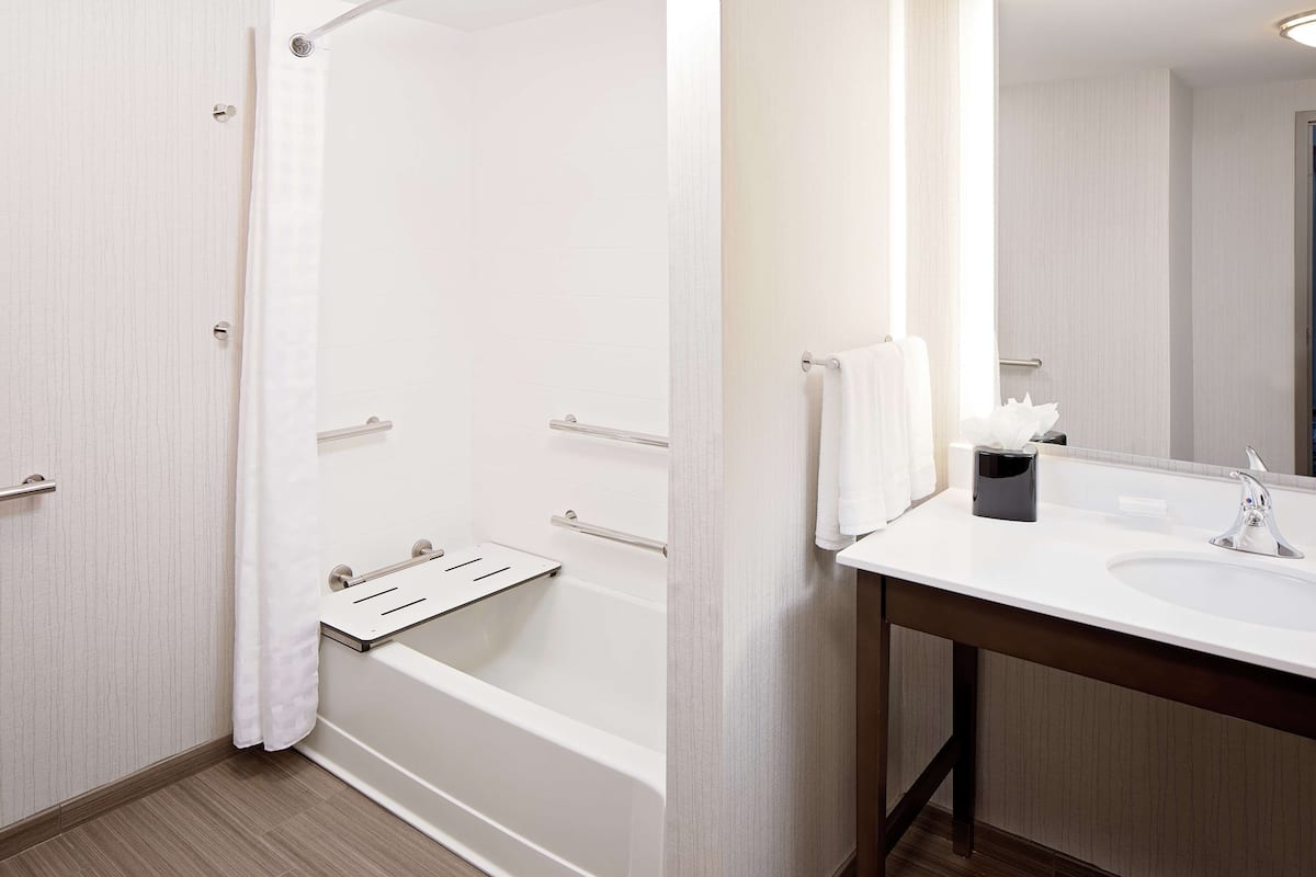 Free toiletries, hair dryer, towels
