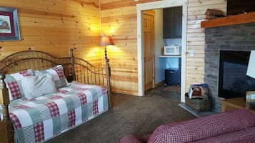 Cabin (The Friends/Family Suite) | Living room | Flat-screen TV, fireplace, DVD player