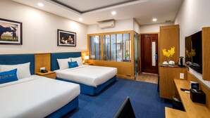 Family Room, 2 Queen Beds, Non Smoking | Minibar, in-room safe, desk, blackout curtains - Blue Sky Hotel (Ho Chi Minh City)