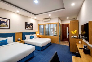 Family Room, 2 Queen Beds, Non Smoking | Minibar, in-room safe, desk, blackout drapes - Blue Sky Hotel (Ho Chi Minh City)