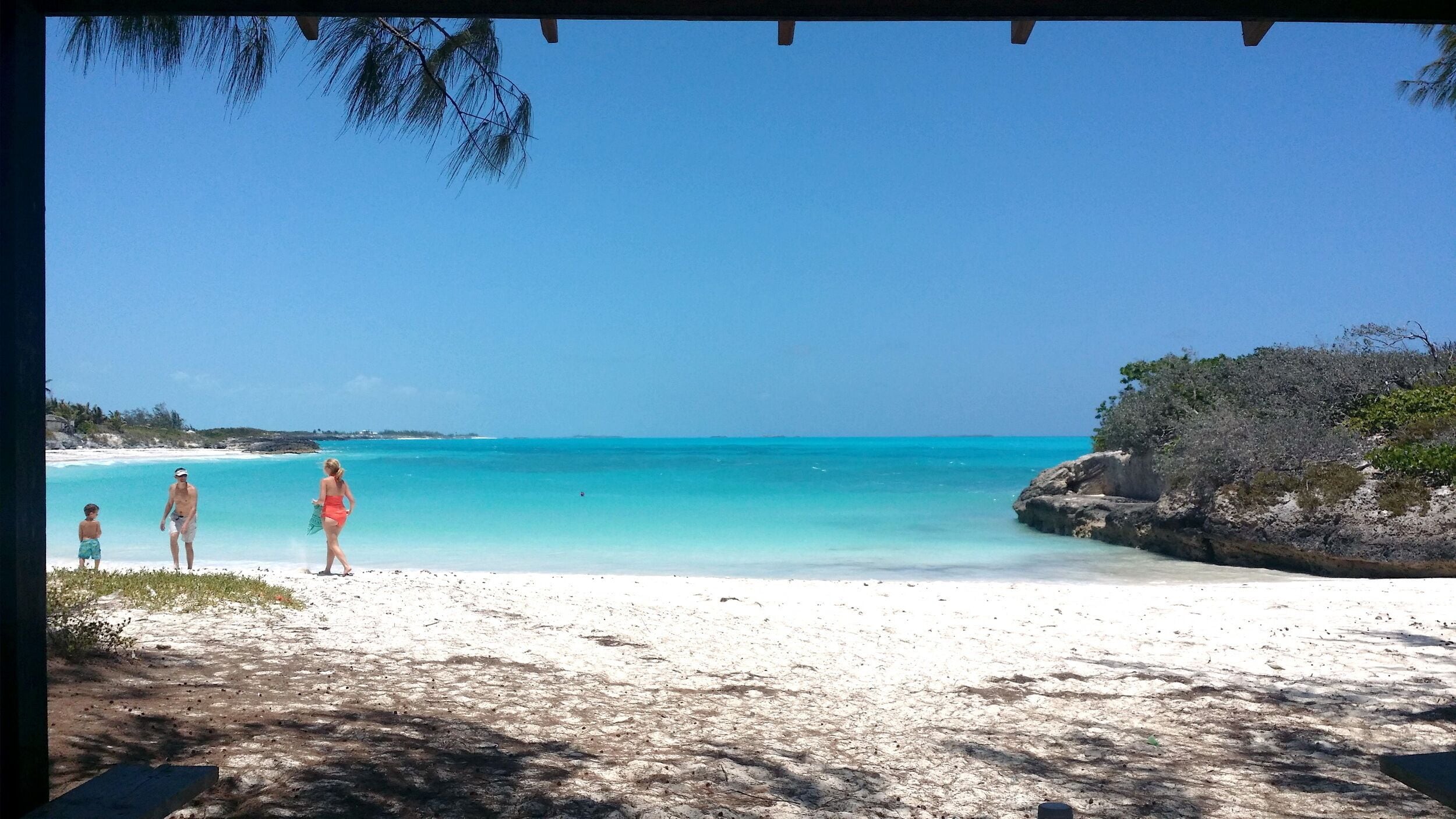 On the beach, sun-loungers, beach towels