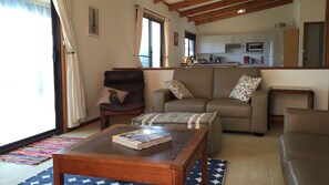 Smart TV, DVD player, table football, books