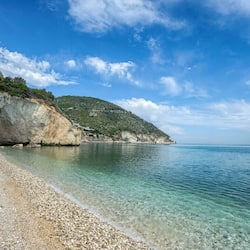 Private beach, white sand, sun-loungers, beach umbrellas
