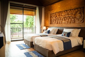 Deluxe Twin Room, Balcony (Wooden Ceiling - Air purifiers) | Premium bedding, in-room safe, desk, laptop workspace - Phor Liang Meun Terracotta Arts Hotel (Chiang Mai)