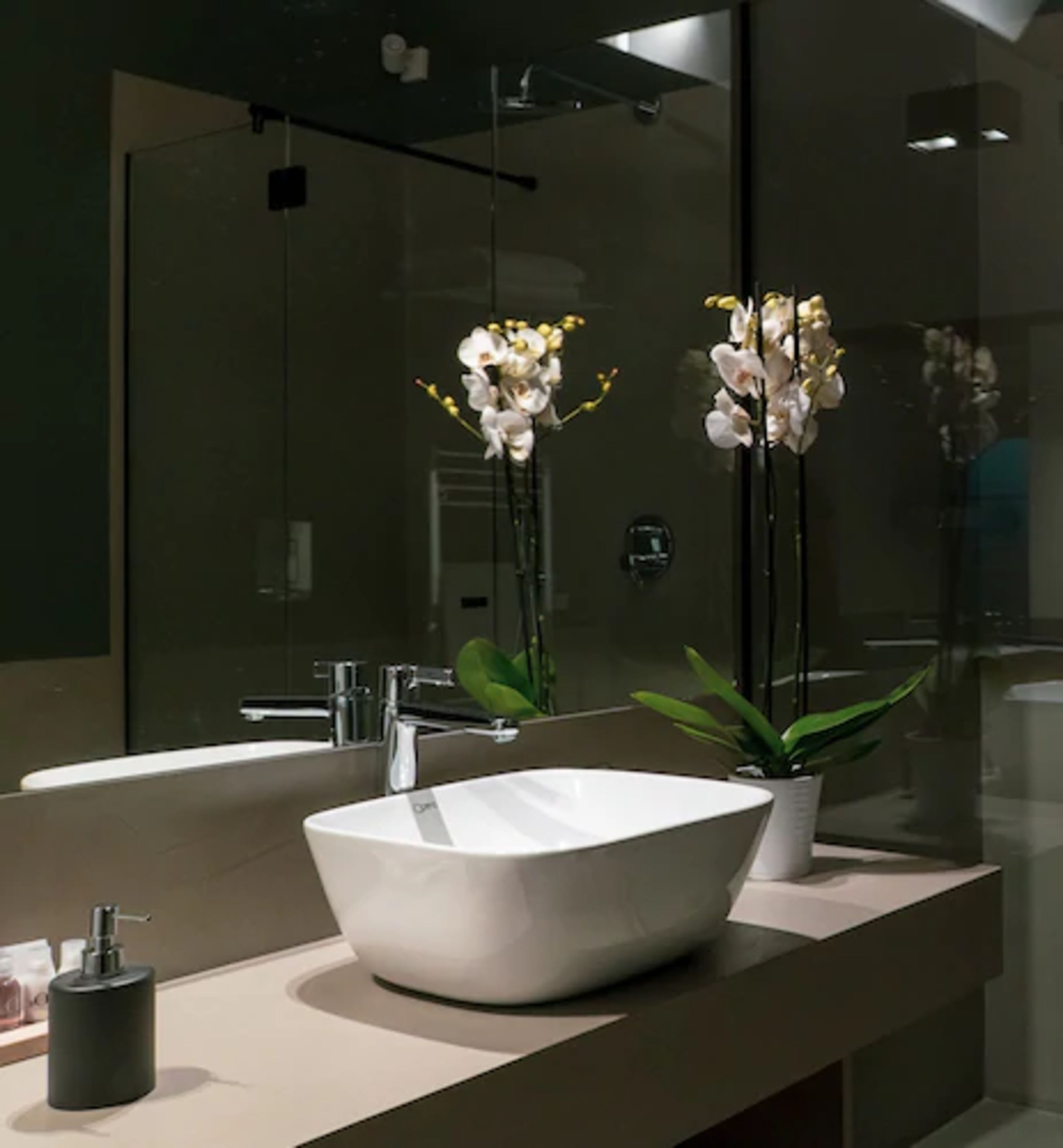Chambre Double, balcon, vue jardin (Clio) | Salle de bain | Douche, douche à « effet pluie », articles de toilette écologiques