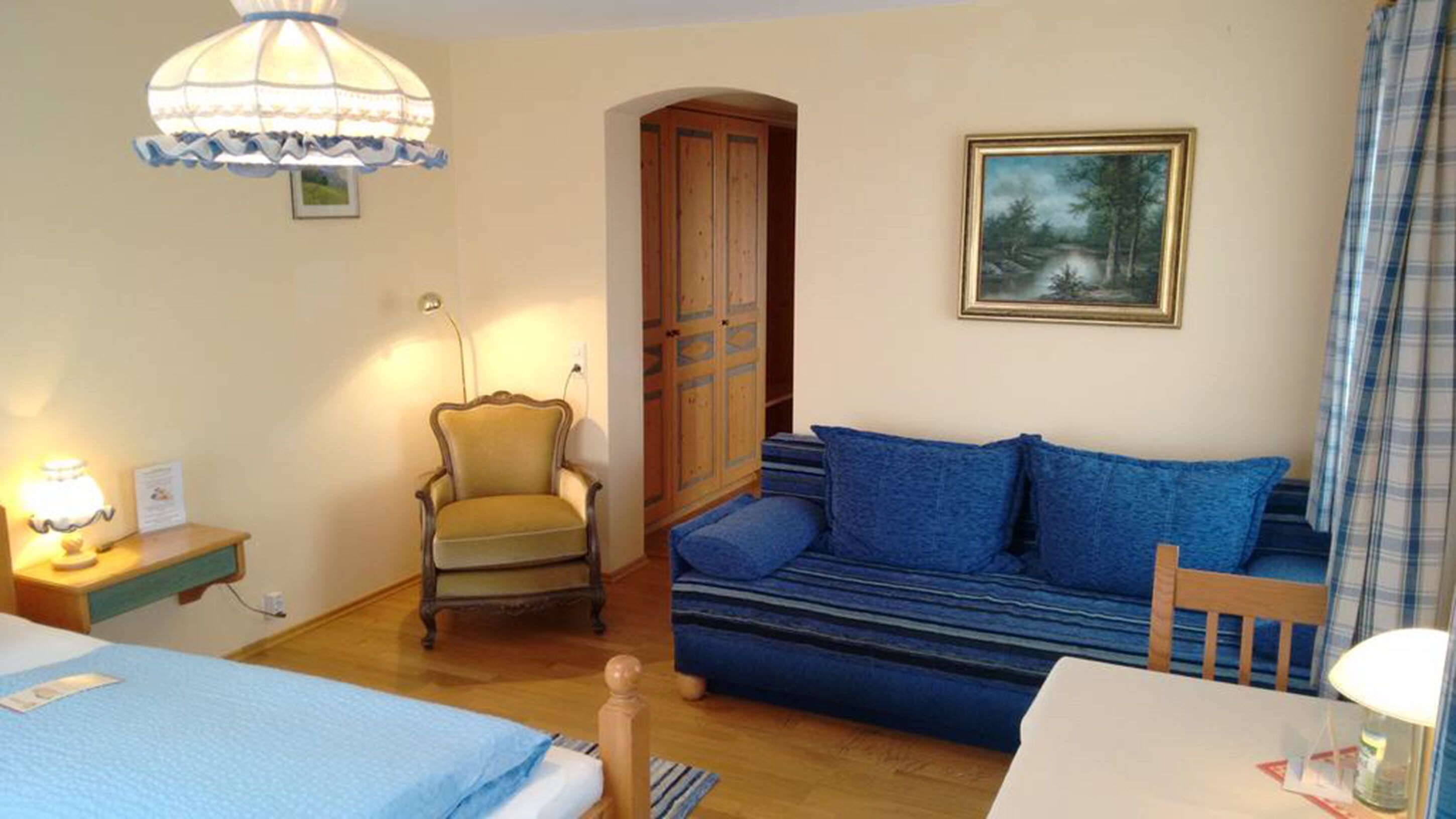 double room | living area | 80-inch tv with digital channels