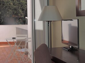 Desk, free WiFi, bed sheets