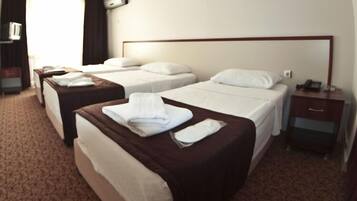 Desk, free WiFi, bed sheets