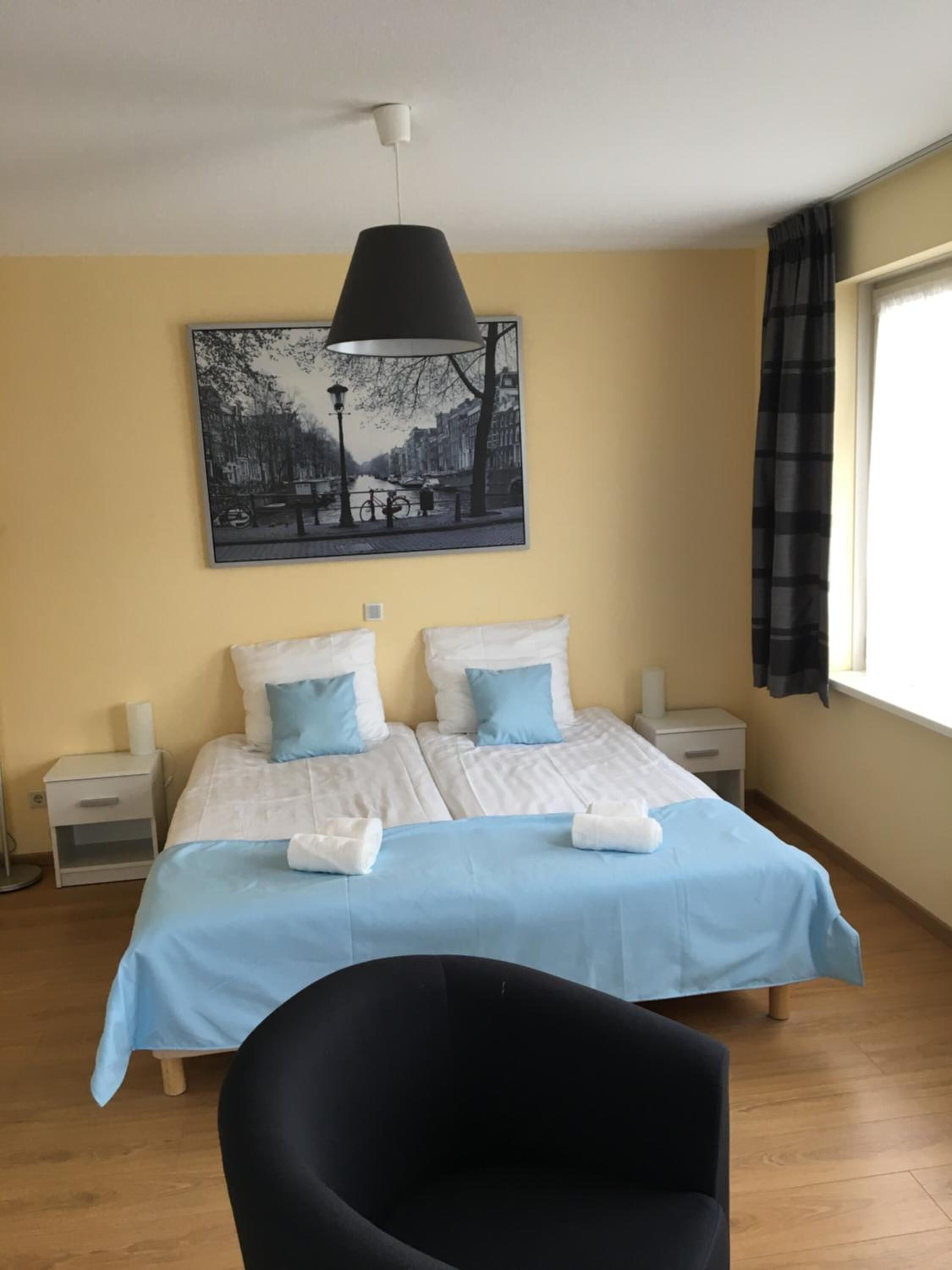 blackout curtains, soundproofing, rollaway beds, free wifi