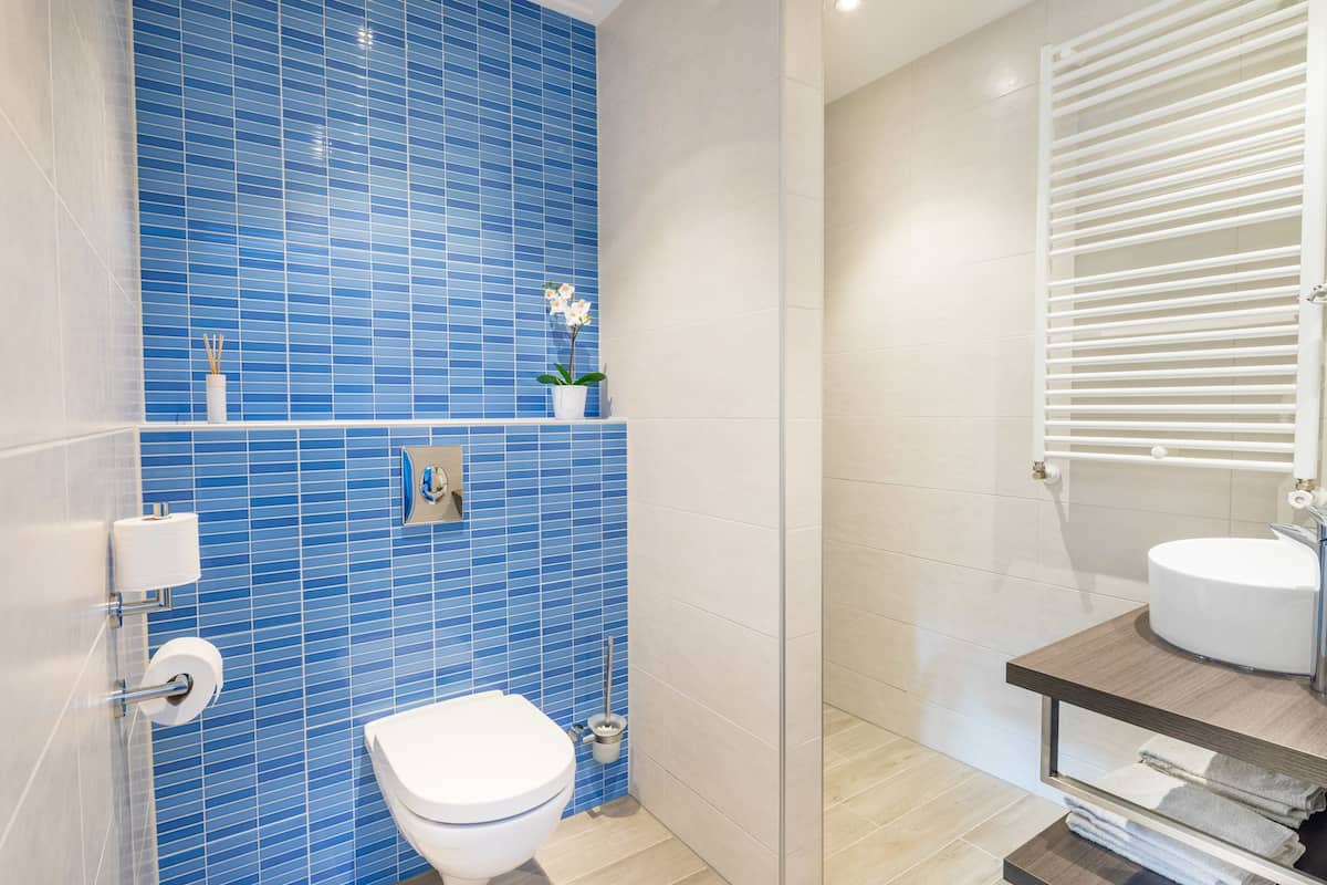 comfort double room | bathroom | shower, rainfall showerhead, free toiletries, hair dryer