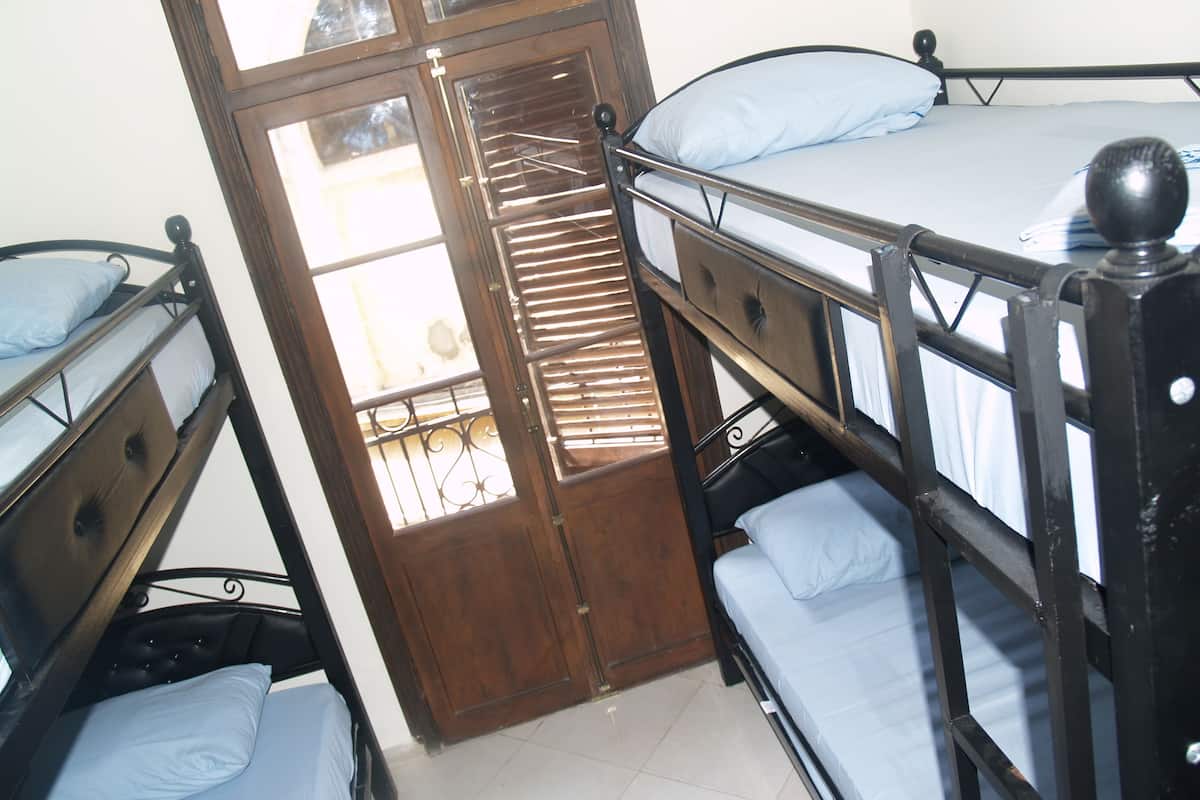 Dormitorio condiviso, per soli uomini, non fumatori, vista città | Una scrivania, Wi-Fi gratuito, lenzuola