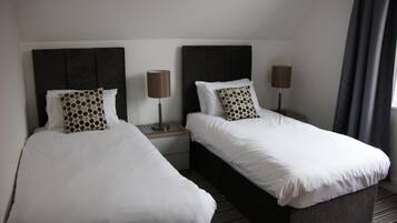 Egyptian cotton sheets, premium bedding, desk, blackout curtains