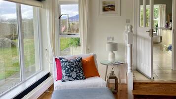 Télévision, cheminée, livres