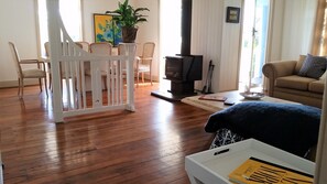 Smart TV, fireplace, DVD player, ping pong