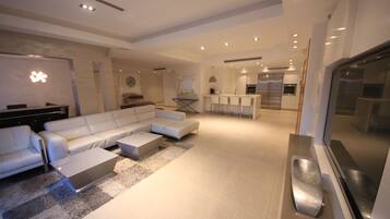 TV, DVD player, ping pong, stereo