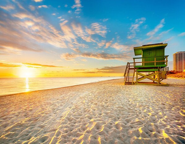 Sun-loungers, beach towels
