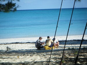 بالقرب من الشاطئ، كراسي للتشمس