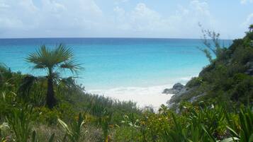 Beach nearby, sun loungers