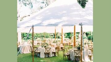 Outdoor banquet area