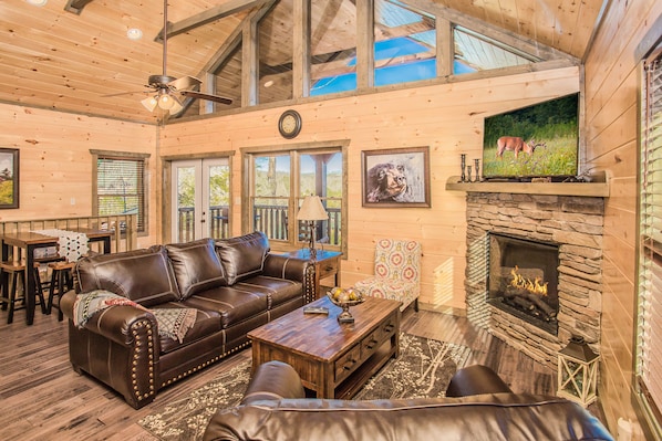 Smart TV, caminetto, videogiochi, lettore DVD