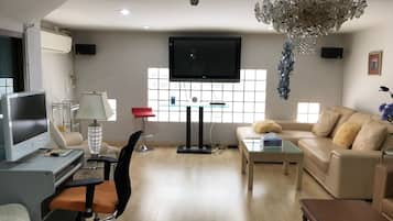 TV, DVD player, stereo